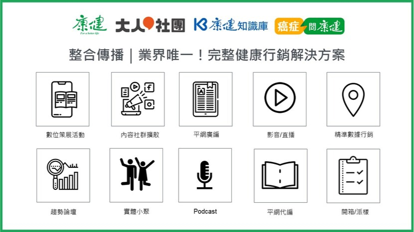 整合傳播|業界唯一！完整健康行銷解決方案